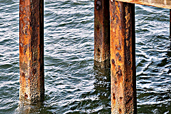 Corroded steel piles.