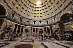 Interior of the Pantheon showing the dome.
