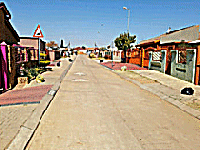 Finished road in residential area.