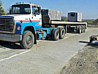 Heavy truck on 50 mm road.